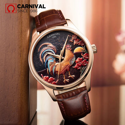 CARNIVAL Automatic Watch Rooster